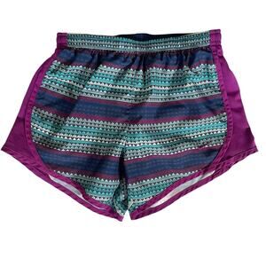 Nike Girls' Dri-FIT Running Shorts – Size Large, Purple & Blue Athletic